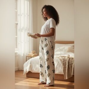 Labubu NWT Women’s Cozy White Pajama Pants with Labubu Print